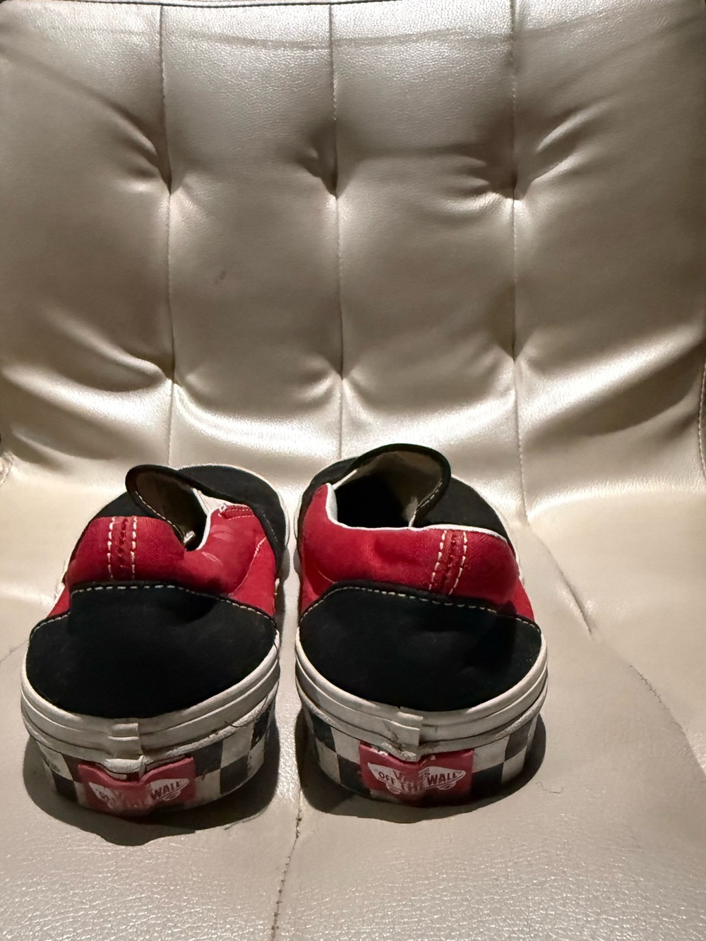 Vans Black Slip-On Sneakers with Red Lining - Picture 3 of 4